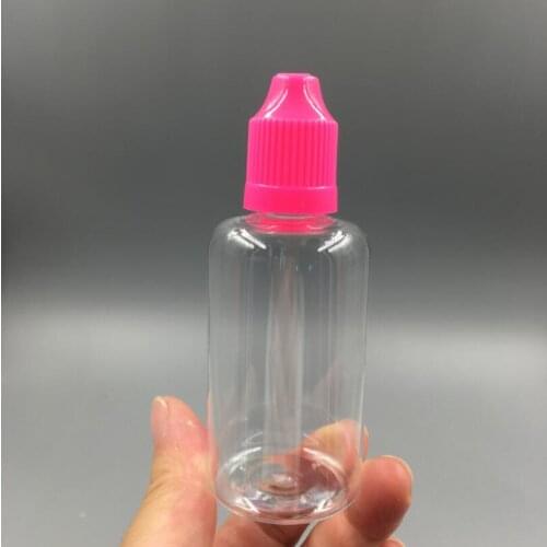 1000pcs 50ml PET Clear Refillable Plastic Dropper Bottle With Childproof Caps And Long Thin Tips new
