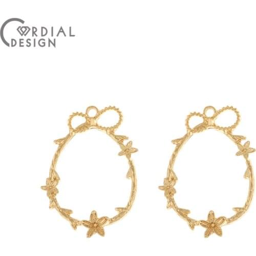 Cordial Design 100Pcs 23*33MM Jewelry Accessories/Flower Shape/Hand Made/DIY Earring Charms/Jewelry Findings Components/Pendants