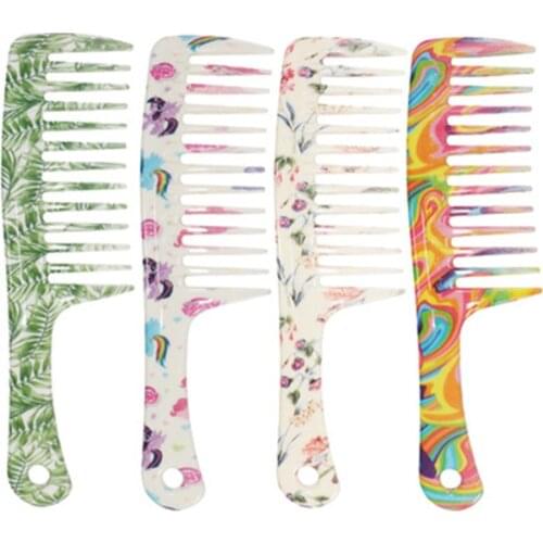 Hair Brush ANTI-STATIC Massage Comb Bristle Women Wide-tooth Print Hair Brush Salon Hairdressing Styling Curly Hair Comb