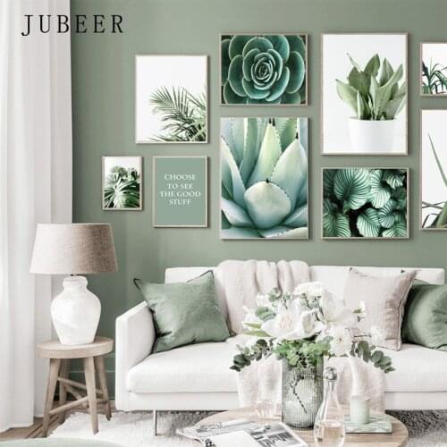 Nordic Style Succulent Leaves Wall Art Poster Green Plant Canvas Picture Painting Wall Pictures for Living Room Home Decor Art