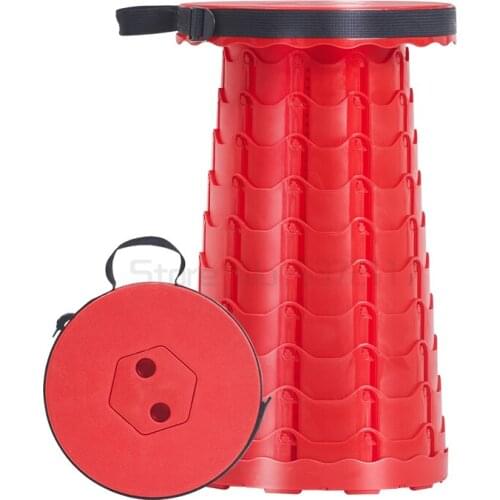 Folding stool outdoor portable travel adjustable telescopic stool retractable seat train fishing stool