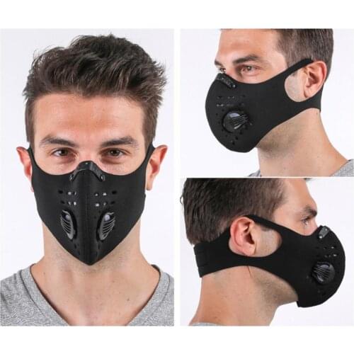 Sports Face Cover Adjustable Reusable Stretch Chloroprene Rubber Dust Proof Air Filter Face Cover for Cycling