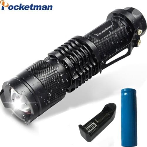 Mini LED Flashlight 4000LM Q5 T6 L2 LED Torch Adjustable Focus Zoom Flash Light Lamp use 14500 and 18650 battery Give gift