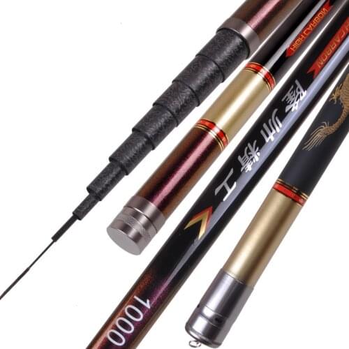 High Carbon taiwan fishing rod super light and super hard 8M-12m-15M long section hand rod 28 tune vigorously deep water rod