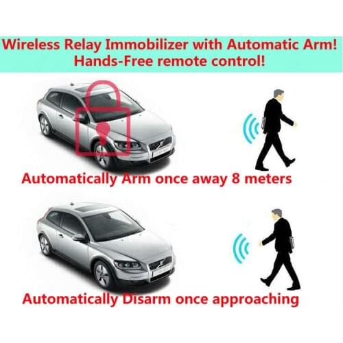 Upgarde12V anti theft car fuel pump cut off RFID immobiliser Wireless Relay car alarm hands-free remote control