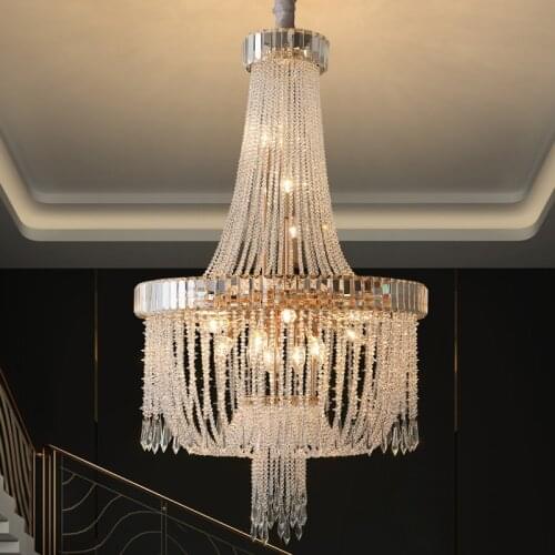 YOOGEE Vintage Loft Crystal Chandelier Retro Bedroom Living Room Home Decoration Indooor Lighting Fixture American Country Style