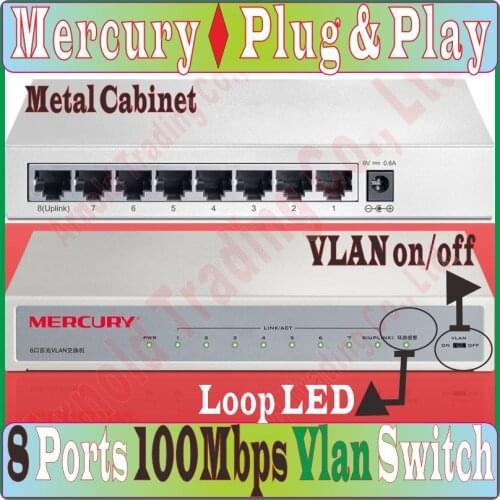 Replace Tenda TEG1008D, 8 Ports 10/100Mbps Fast Ethernet Network VALN Switch, Loop monitor, 4KV lightning Protect Plug&Play