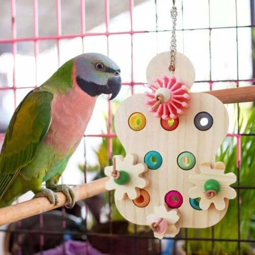 Small Birds Parrots Chewing Toy Natural Wooden Blocks Birds Tearing Toys for Macaws Cokatoos African Grey PR Sale