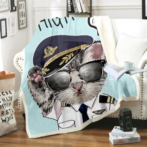 Kitten 3D Digital Printing Chunky Knit Customized Winter Flannel Blanket As A Holiday Gift