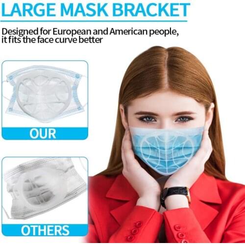 10PC 3D Mouth Mask Holder Separate Nose Mouth Support Breathing Assist Inner Cushion Bracket Silicone For Adult Breathable Valve