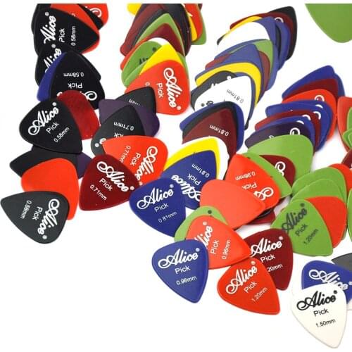 Lots of 100pcs Alice AP-P Smooth ABS Guitar Picks 6 thicknesses Mixed Assorted Colors