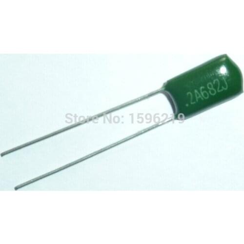 100pcs Mylar Film Capacitor 100V 2A682J 6800pF 6.8nF 2A682 5% Polyester Film capacitor