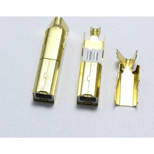 1set USB Type B Standard Port Female Solder Jacks Connector PCB Socket USB-B type Gold plated USB plug HIFI USB plug