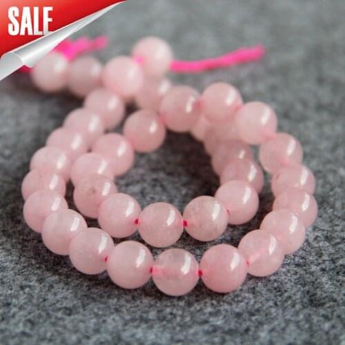 2021 New For Necklace&Bracelet 10mm Pink Chalcedony Loose Beads Round DIY Beads Stone Accessory Parts 15inch Girl Jewelry Making
