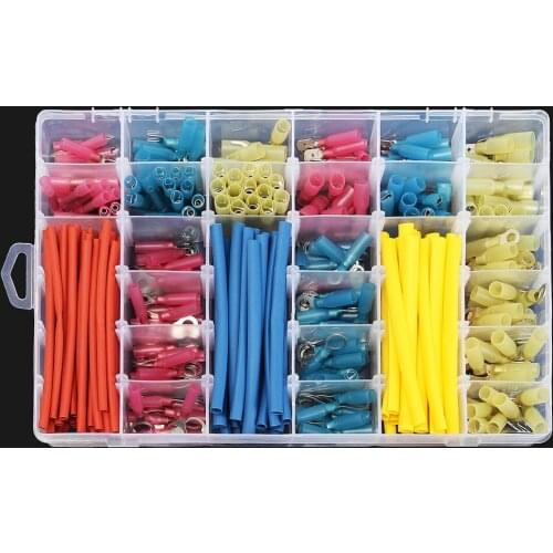 255pcs Terminal Connectors + 145pcs 2:1 Heat Shrink Tube RSFR Heatshrink Wire Wrap Cable Kit 400Pcs Car Wire Electrical Set