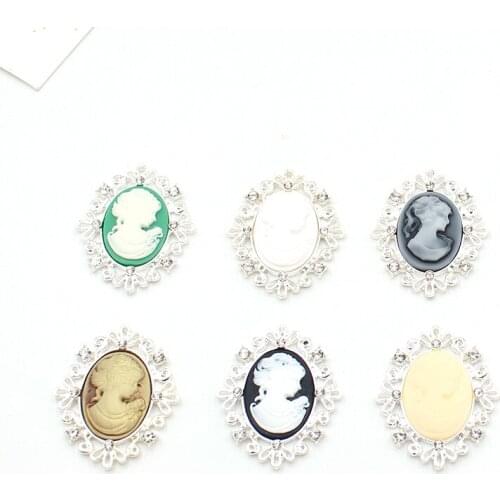 5pcs/lot 40*32MM Metal Rhinestone for Needlework Diy Manualidades Accessories Sewing for Craft Flatback Buttons for Clothing