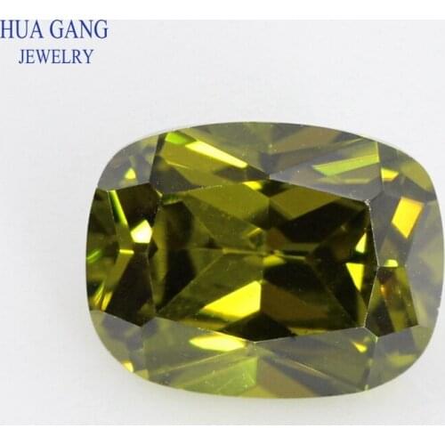 5A Peridot Baguette Shape Cut CZ Stone Synthetic Gems Cubic Zirconia For Jewelry Size 5x7~10x14 Free Shipping