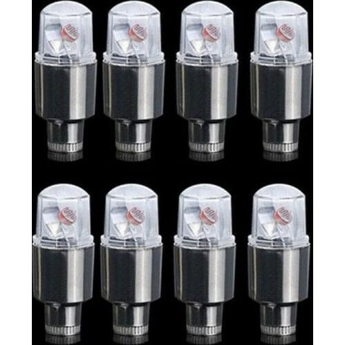 8pcs Bicycle Car Wheel Tire Valve Cap Spoke Flash LED Lights Lamp Tyre Tire Valve Caps Wheel Spokes LED Light Bike Accessories