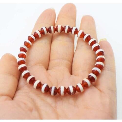 AA red line agate 6mm bracelet 7.5inch FPPJ wholesale beads nature