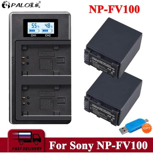 PALO NP-FV100 NPFV100 NP FV100 Camera Battery for Sony HDR-CX700E PJ50E 260E NP-FV30 NP-FV50 NP-FV70 FV90 FV120 NEX VG20E VG30E