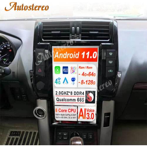 For TOYOTA Land Cruiser Prado 150 2010-2013 Tesla Style Android 9.0 Car Multimedia Player GPS Radio Stereo Big Screen Head Unit