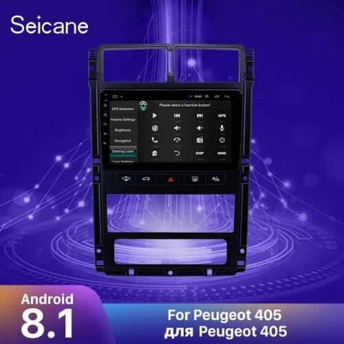 Seicane Android 9.1 Car Radio GPS 9" 2Din Unit Multimedia Player for Peugeot 405 2006 2007 GPS Autostereo support Rear camera