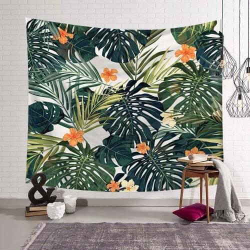 Banana Leaves Plant Floral Tapestry Throw Home Wall Decoration Bed Cover Leaf Pattern Drop Shipping Wholesale Price