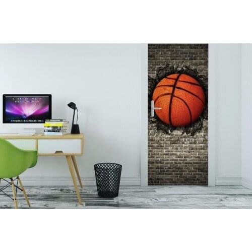 Free Shipping BasketBall Creative door Mural Wallpaper mural Wall Print Decal Wall Deco Wall Mural Photo self adhesive door wrap