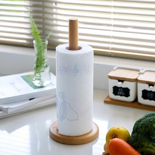 Nordic Roll Paper Holder Wooden Tissue Box Paper Towel Storage Rack Shelf Desktop Organizer Tools Kitchen Accessories Home Decor