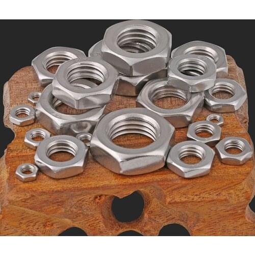 DIN439 316 304 stainless steel thin hexagon nut thin nut Thin nut M3-M20 spot supply 5PCS