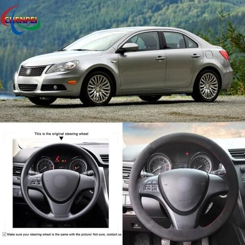 DIY Hand Sewing Anti-Slip Wear-Resistant Steering Wheel Cover For Suzuki Kizashi 2010-2015 Car Interior Decoration Accessories