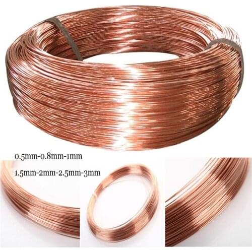 Length 1 meter Diameter 0.5/0.8/1/1.5/2/2.5/3mm Copper line T2 Red Copper Wire 99.90% Line Bare Wire