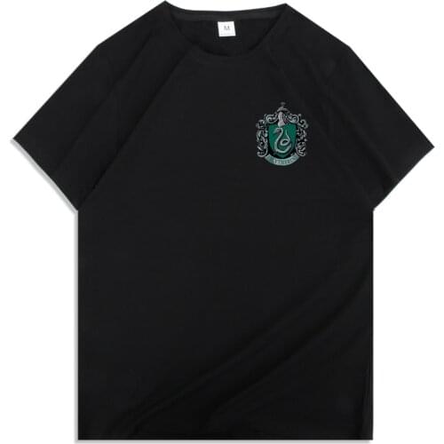 Print Draco Malfoy badge tshirt Women graphic Tees Black And White Couple Clothes T shirt japanese t shirt