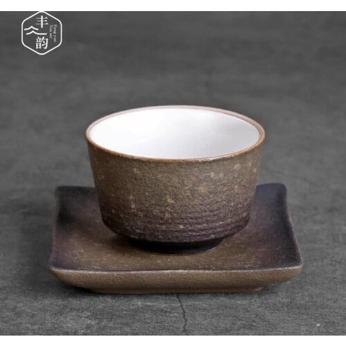 Guopin Japanese Chinese Style Ceramic Sake Wine Teacup Spirit Liquor Retro White Wine Cup Small Teacup FGFD