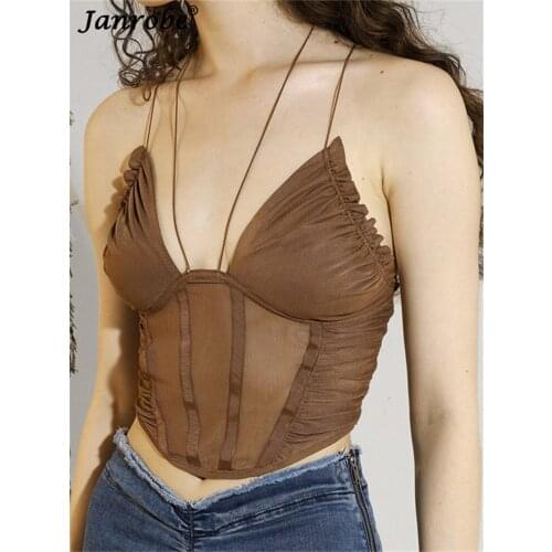 Женские укороченные топы Janrobe China At AliExpress