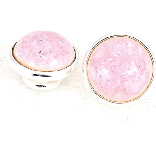Miasol Pink Oil glazed crackled ceramic cabochon pops for DIY charm bracelets,necklace,ring,925 silver plating,jewelpops IJP346