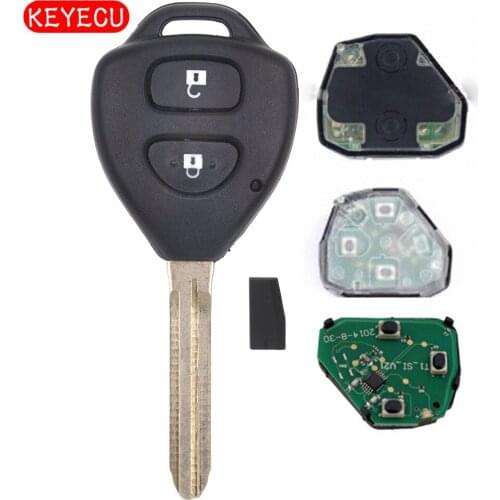 Keyecu Remote Car Key Fob 2 Button 314.3MHz G Chip for Toyota Corolla 209-2012 Free programming FCC ID:B41TH