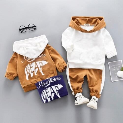 Infant Clothing Baby Suit 2021 Autumn Spring Clothes for Newborn Boys Hoodie+Pant Outfit Kids Costume Two-piece Hooded Sweater