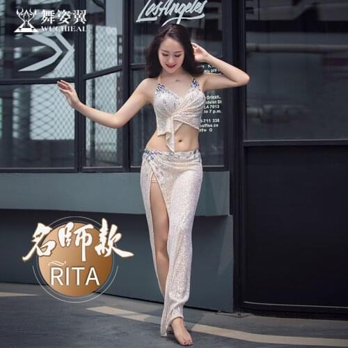 New belly dance costumes female 2019 new sexy dance high-grade belly dance performance bead skirt suit 3057