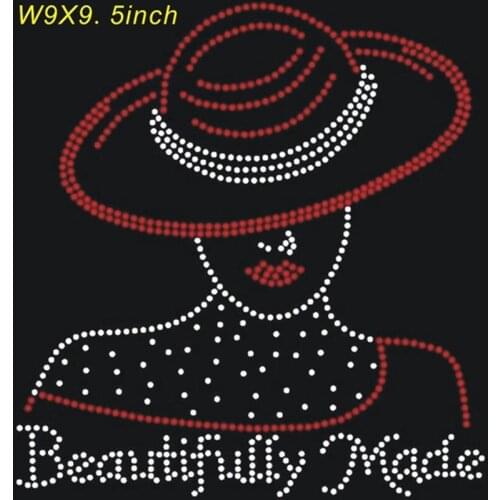 2pc/lot Beautiful lady Rhinestone Applique fixing rhinestones hot fix rhinestone transfers iron on crystal transfers