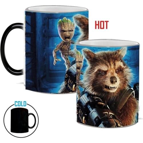 Guardians of the Galaxy Mug Coffee Mugs Magic color changing Mug Heat Sensitive Tea Cups Ceramic Cup Gift