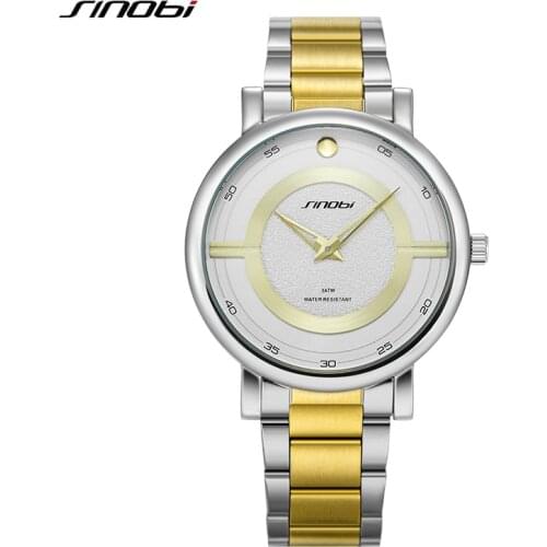 Relogio Masculino SINOBI New Fashion Mens Business Quartz Watches Top Luxury Brand Stainless Steel Wristwatch Male Clock