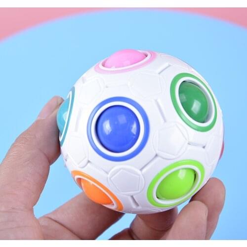Decompression Ball Rainbow Ball Finger Football Elastic Decompression Toy Childrens Intellectual Stress Relief Cube Magic Ball