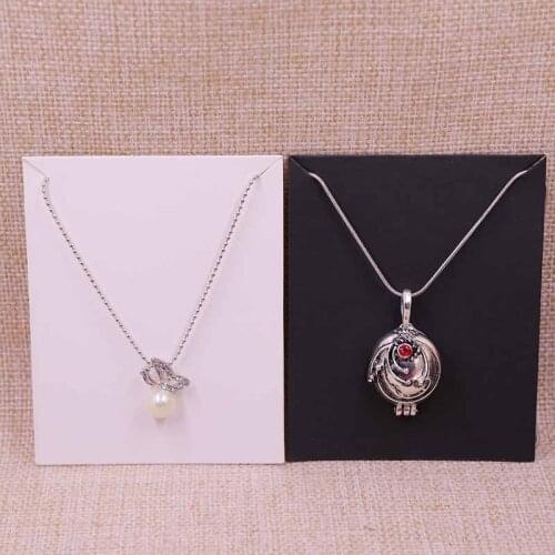 2018 New Hot White 10X8CM Kraft Pendant Card Necklace Card 1lot=100 card +100 opp bag Blank Jewelry Card Custom Logo Cost Extra