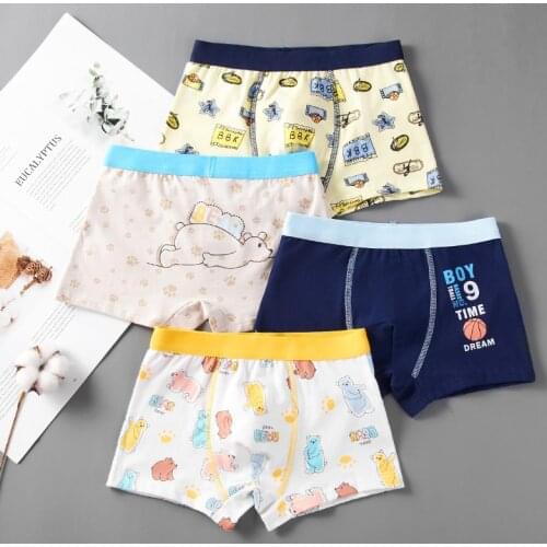 2-9 Years Boys Boxer Briefs Cotton Soft Kids Panties Cartoon Children Underwear Fashion Breathable Kids Underpants