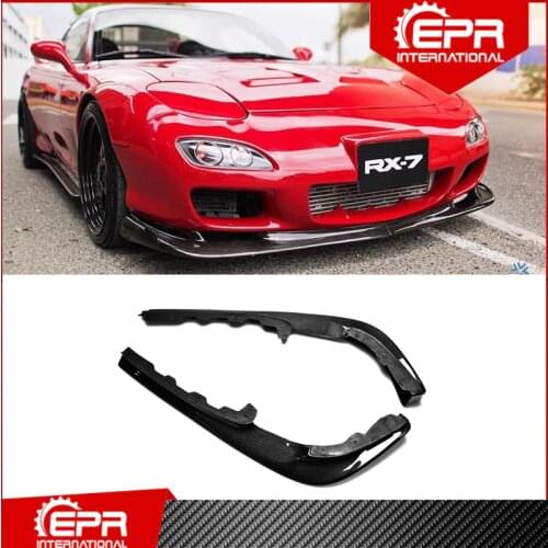 For RX7 FD3S OEM Carbon Fiber Front Lip Trim 2pcs (1993-1999 Model) RX7 Racing Part Body Kit FD3S Accessories Front Lip Splitter