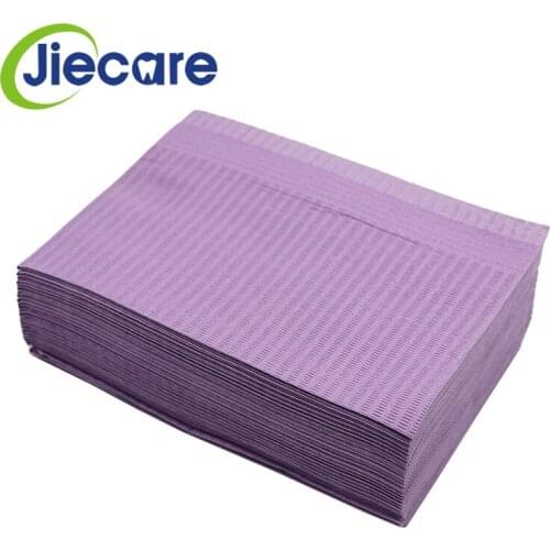 125 Pcs/Bag Disposable Purple Color Neckerchief Medical Paper Scarf Tattoo Bib Disposable Water-resistant Scarf Neckerchief