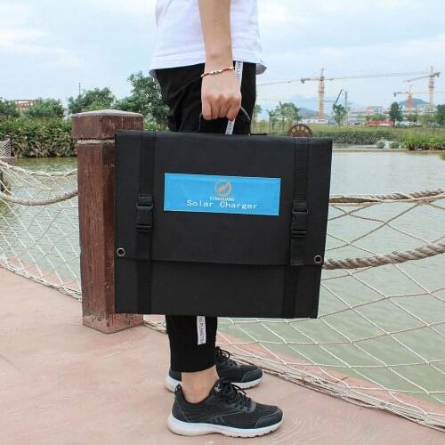 Portable solar panels 60w battery DC port 18v dual USB 5v foldable solar panel charger for phone power bank