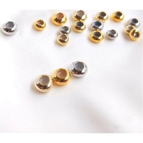 14K Gold Filled With silica gel wheel bead flat bead positioning bead adjustment bead DIY chain separator bead