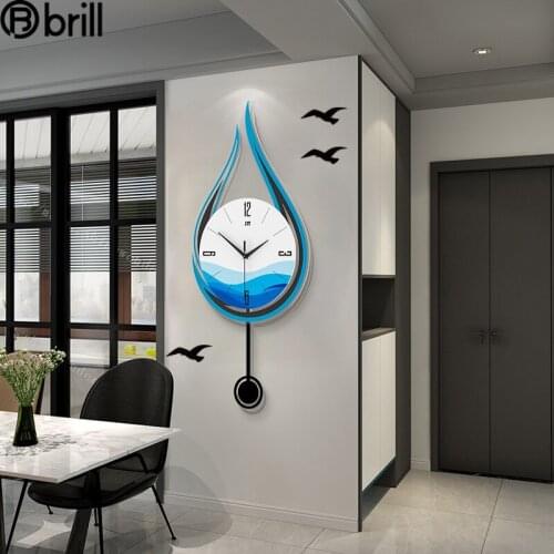 Practical Water Drops Swing Wall Clock Modern Design Wall Decorations Living Room Creative Simple Wall Clock Pendule Murale Gift